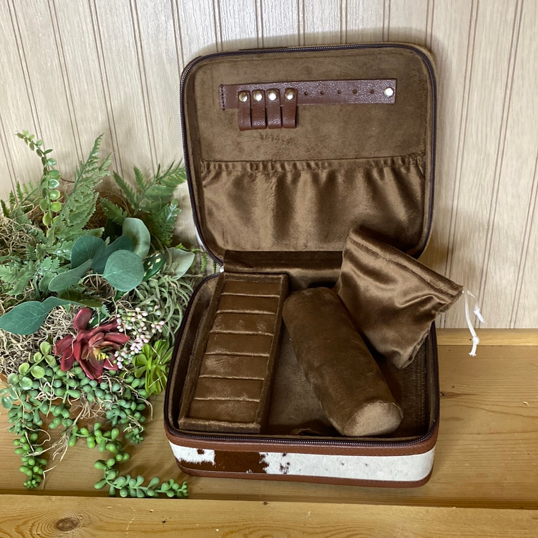 Square Cowhide Jewelry Box