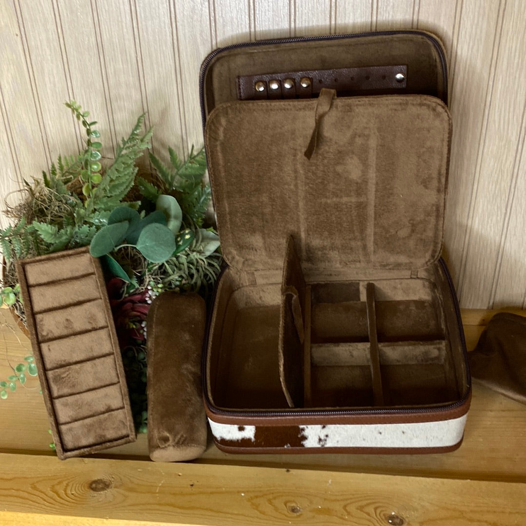Square Cowhide Jewelry Box