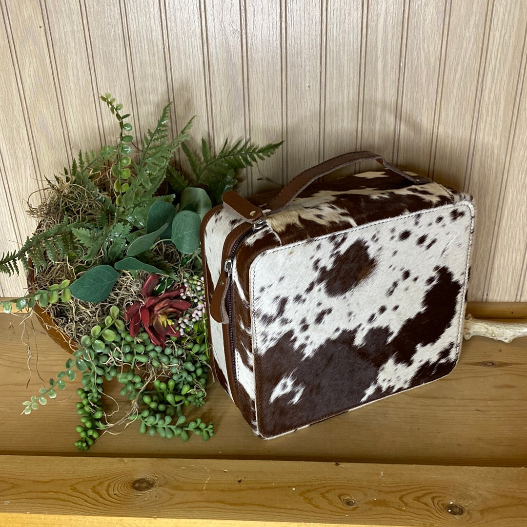 Square Cowhide Jewelry Box