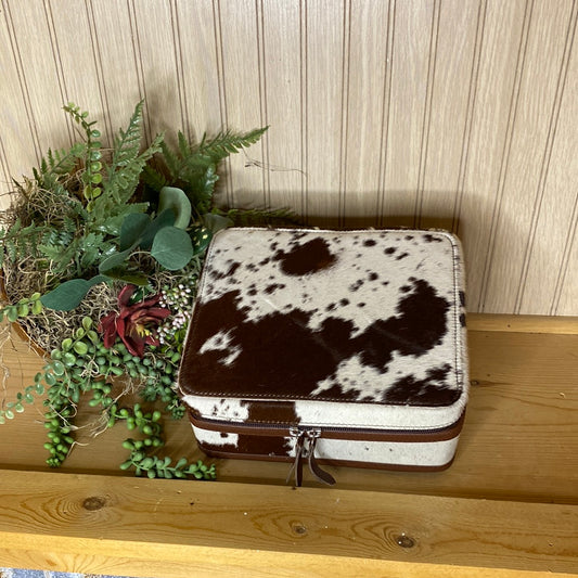 Square Cowhide Jewelry Box