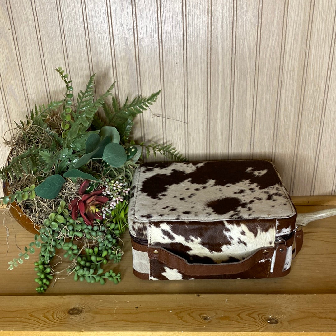 Square Cowhide Jewelry Box