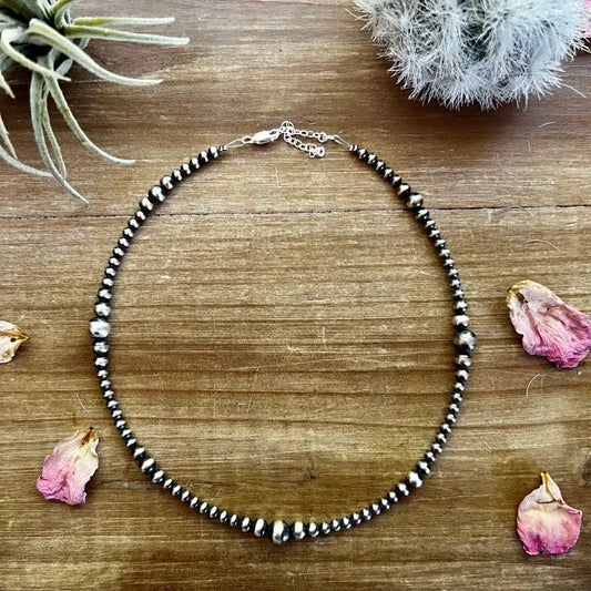 Sterling Silver Graduated Pearls Choker