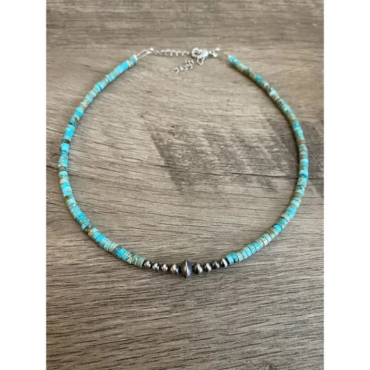 Sterling Silver Pearl Coker with Veracite Turquoise